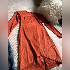 Velvet Burnt Orange Tight Dress